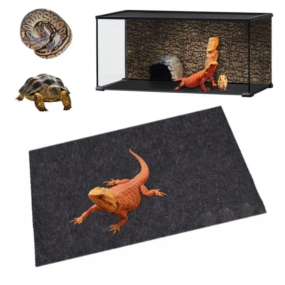 

Cuttable Reptile Carpet Practical Absorbent Black Tortoise Mat Foldable Moisturizing Lizard Climbing Bed Turtle