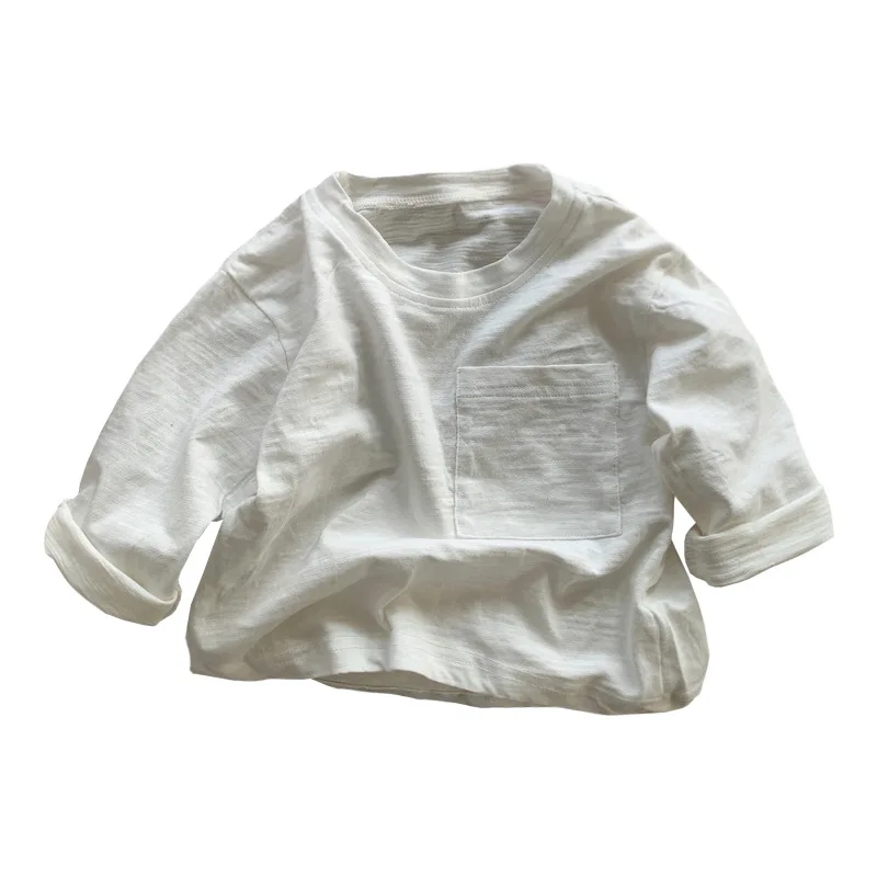 2022 New Baby Long Sleeve T Shirt Cotton Boys Casual T Shirt Children Loose Pullover Breathable Kids Tee Cute Girls Bottoming