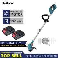 drillpro 21v 900w electric lawn mower li ion cordless grass trimmer pruning garden tools compatible makita 18v battery