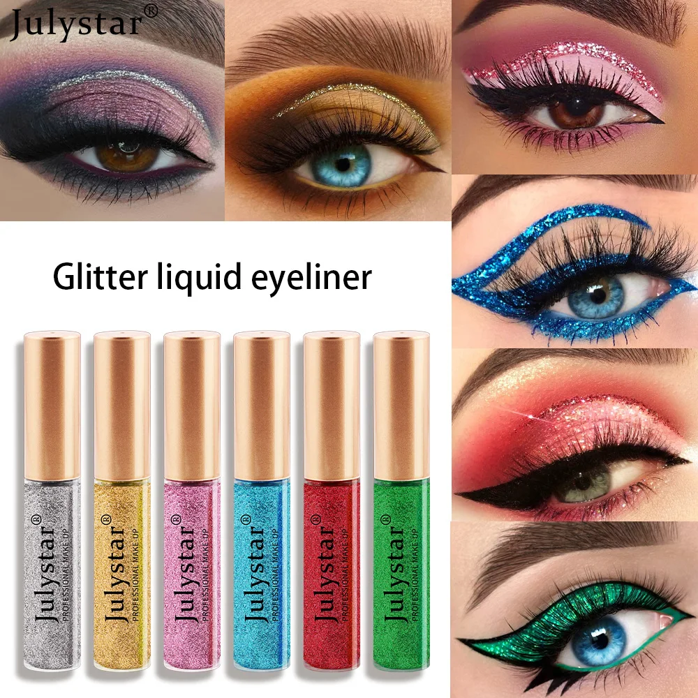 

Glitter Liquid Eyeliner Highlighter Eyeshadow Durable Waterproof Gold Shimmer Shine Eye Silkworm Pencil Women Makeup Beauty Tool