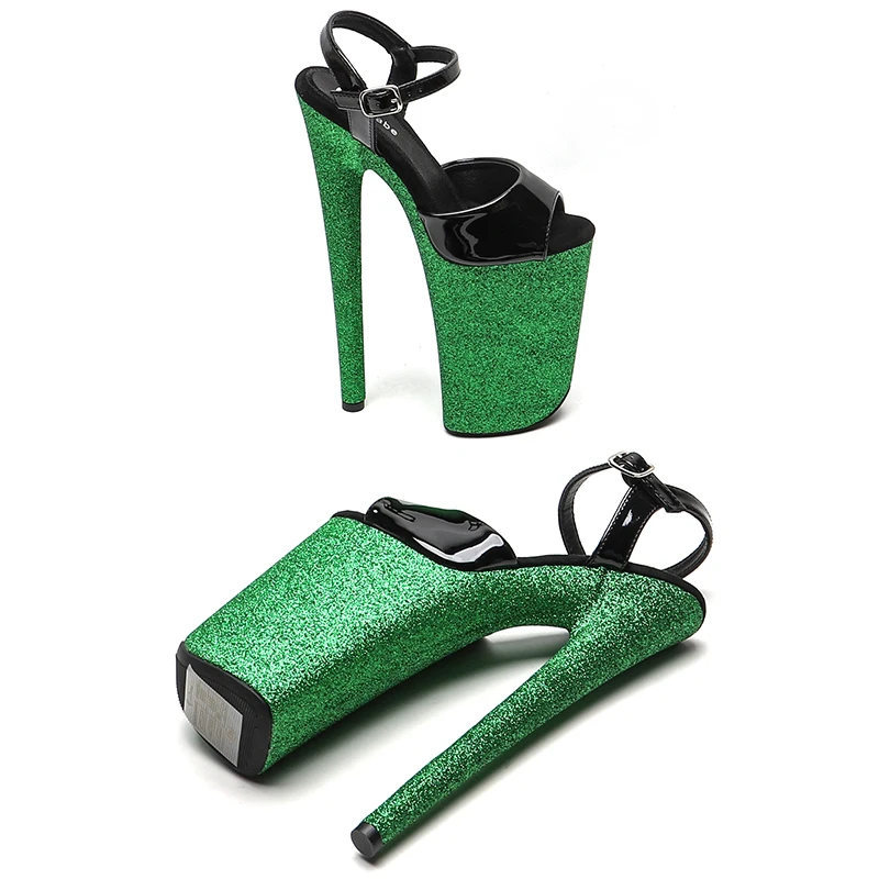 Leecabe/23 см/9 дюймов лакированные верхние сандалии с открытым носком модные