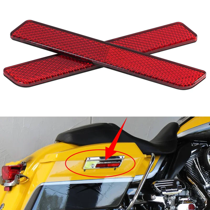 

ABS мотоциклетная красная седельная сумка, отражатель, защелки, чехлы для Harley Touring Road King Road Glide Street Glide 1996-2013