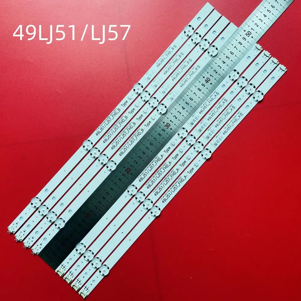 8 шт./комплект подсветка для телевизора LG 49LJ5150 49LJ515V 49LJ523T 49LJ5800 49LJ5820 49LJ5860 49LV300C 49UM695 0
