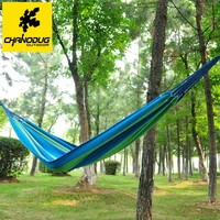 outdoor camping portable leisure canvas hammock camping thickened tear proof hammock color strip single dormitory swing bed