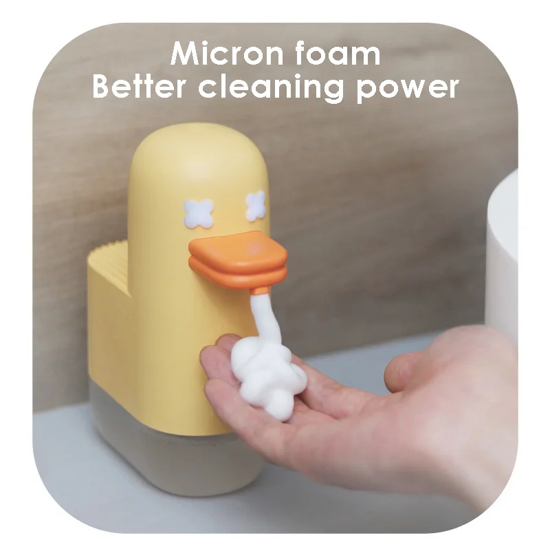 

Automatic Soap Dispenser Yellow Duck Touchless Foaming Dispenser with Light Infrared Sensor Rechargeable for Bathroom Kitchen