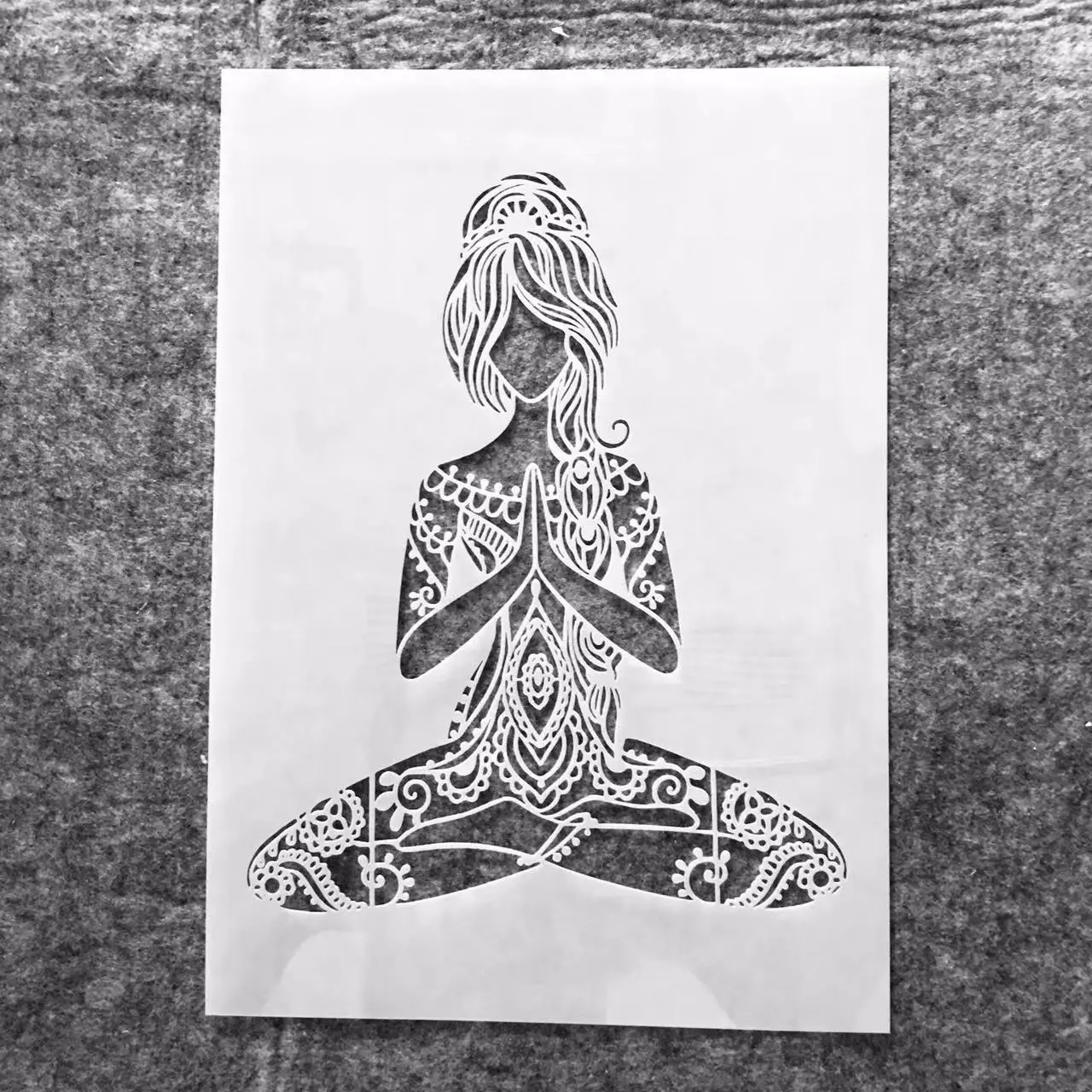 

A4 29*21cm Mandala Yoga Girl DIY Layering Stencils Wall Painting Scrapbook Coloring Embossing Album Decorative Template