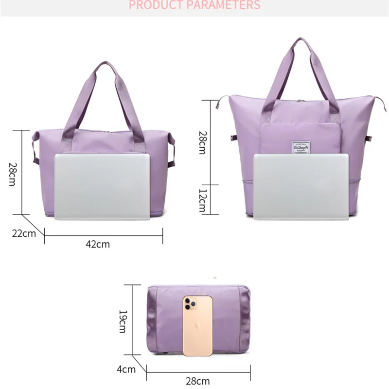 New Fashion Women Handbag Versatile Short Travel Bags Trend Waterproof Wet And Dry Separation Large Capacity Bag Collapsible Bag