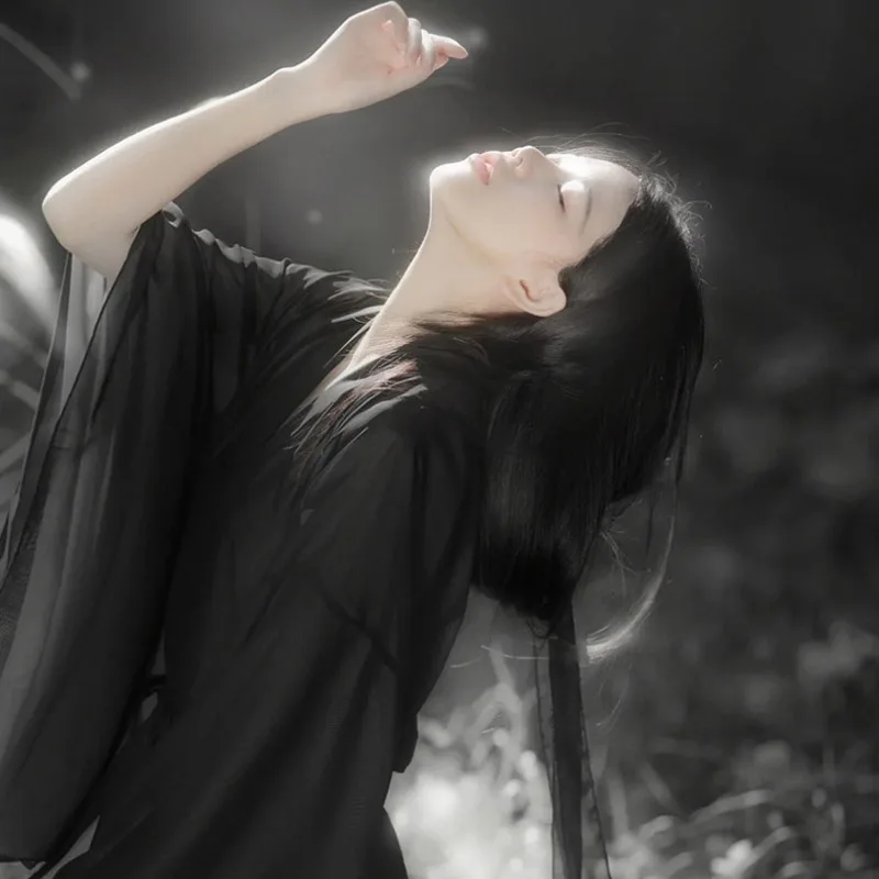 Китайский домашний женский кардиган Hanfu косплей одежда поэта Тюлевое шелковое