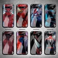 marvel hero spiderman phone case tempered glass for samsung s20 plus s7 s8 s9 s10 note 8 9 10 plus