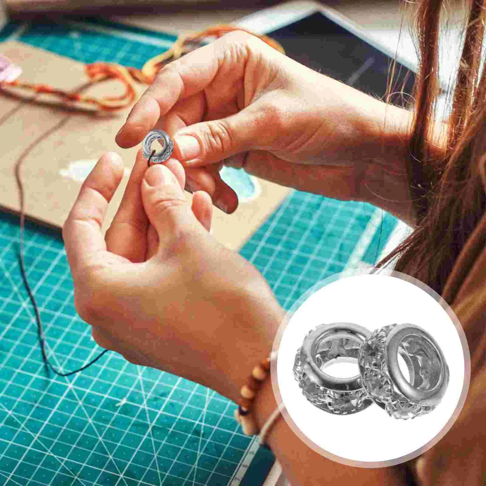 20 шт. бусины для браслетов большие пор разделители стразы инкрустированные DIY