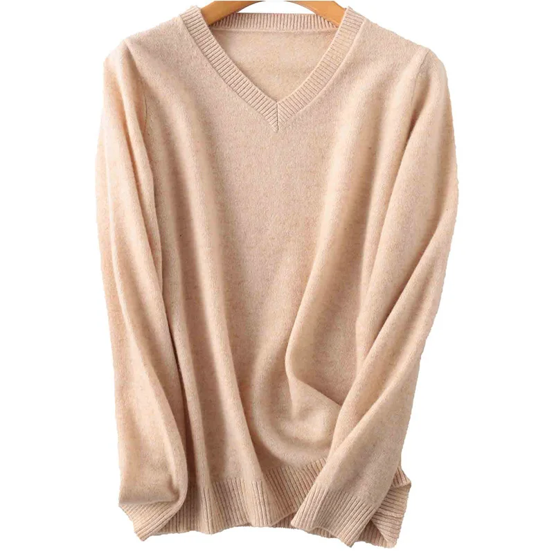 

Cashmere Sweater Women 2022 100% Merino Wool LONGMING Knitted Sweater V-Neck Jumper Tops Autumn Winter Warm Soft Femme Pullovers