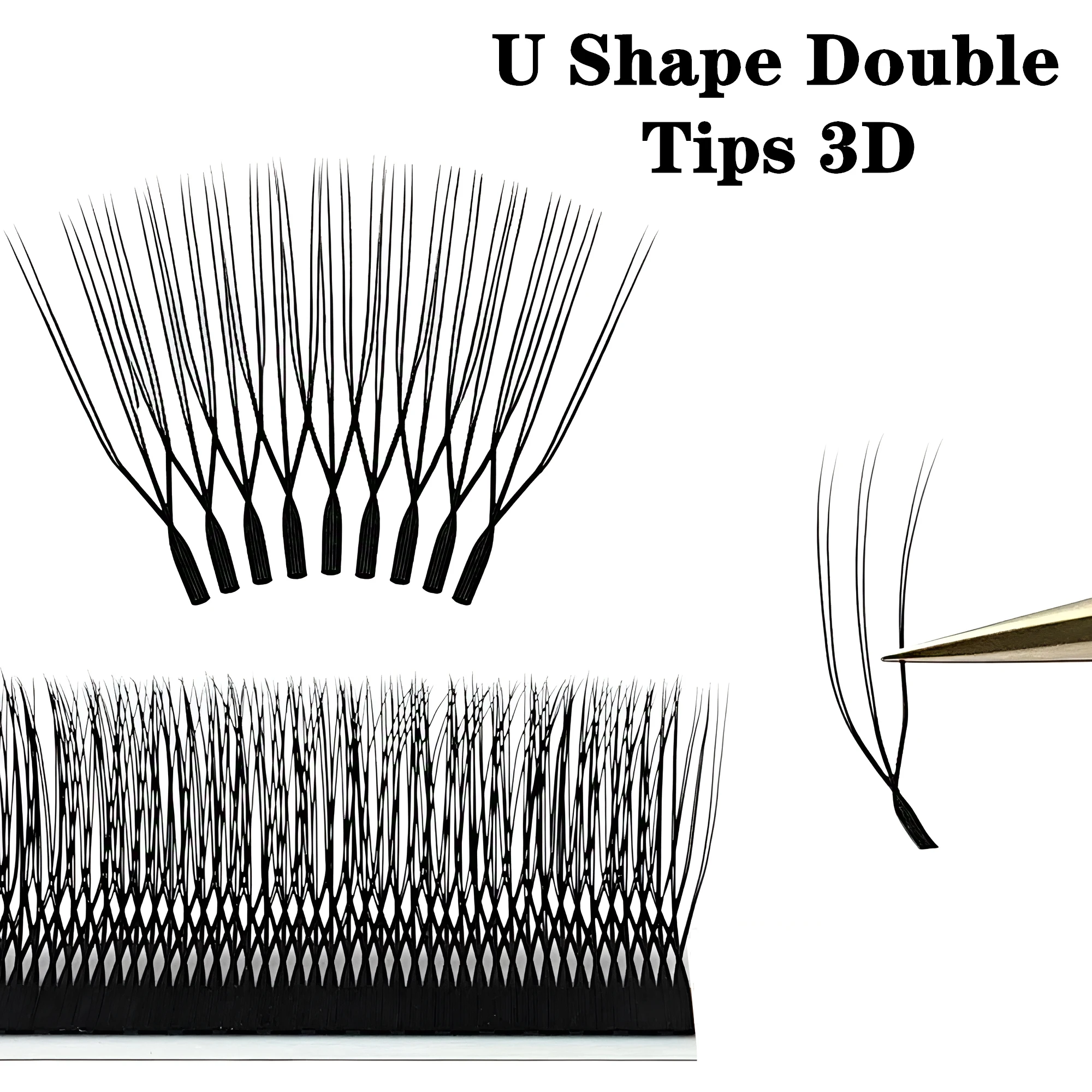 Фото Qbeautylash Cílios 3D 6D W U-образные наращивание ресниц Двойные 3D готовые вееры Объемные ресницы Натуральные норковые накладные ресницы №5