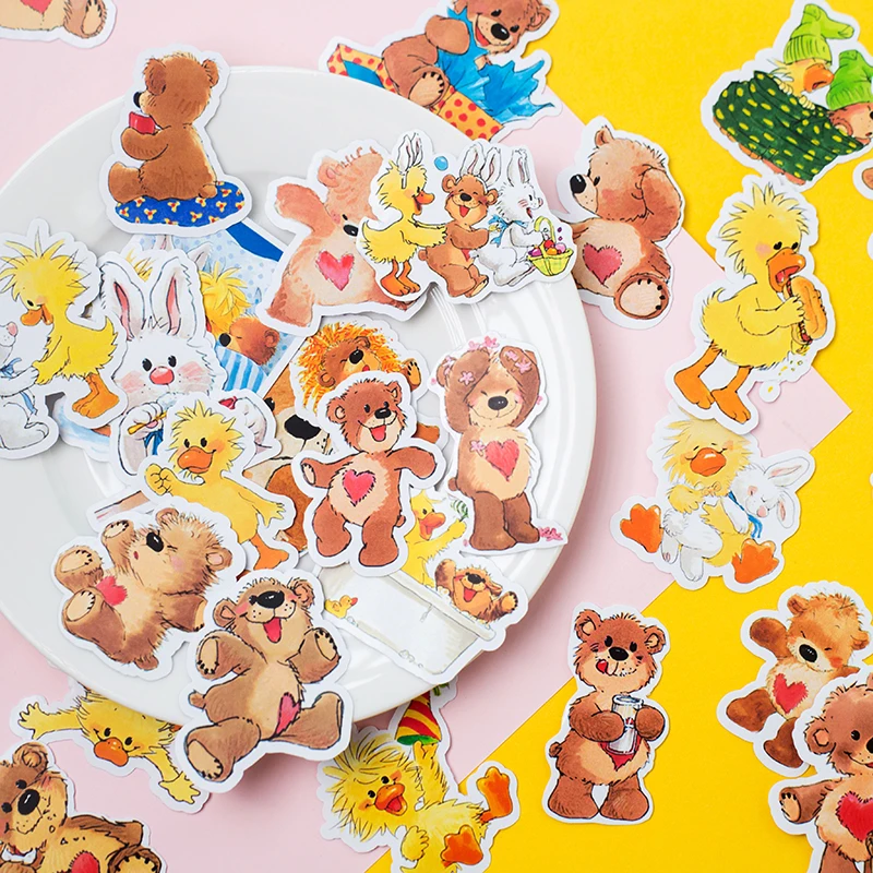 

40pcs/pack Cute kawaii bear Decorative Sticker DIY Planner diary Scrapbooking album Stickers