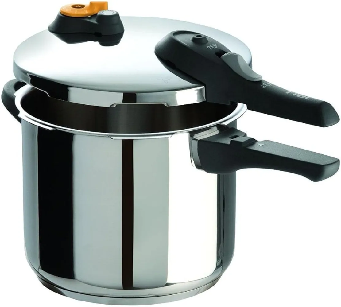 

T-fal Ultimate Stainless Steel Pressure Cooker 6.3 Quart Induction Cookware, Pots and Pans, Dishwasher Safe Silver