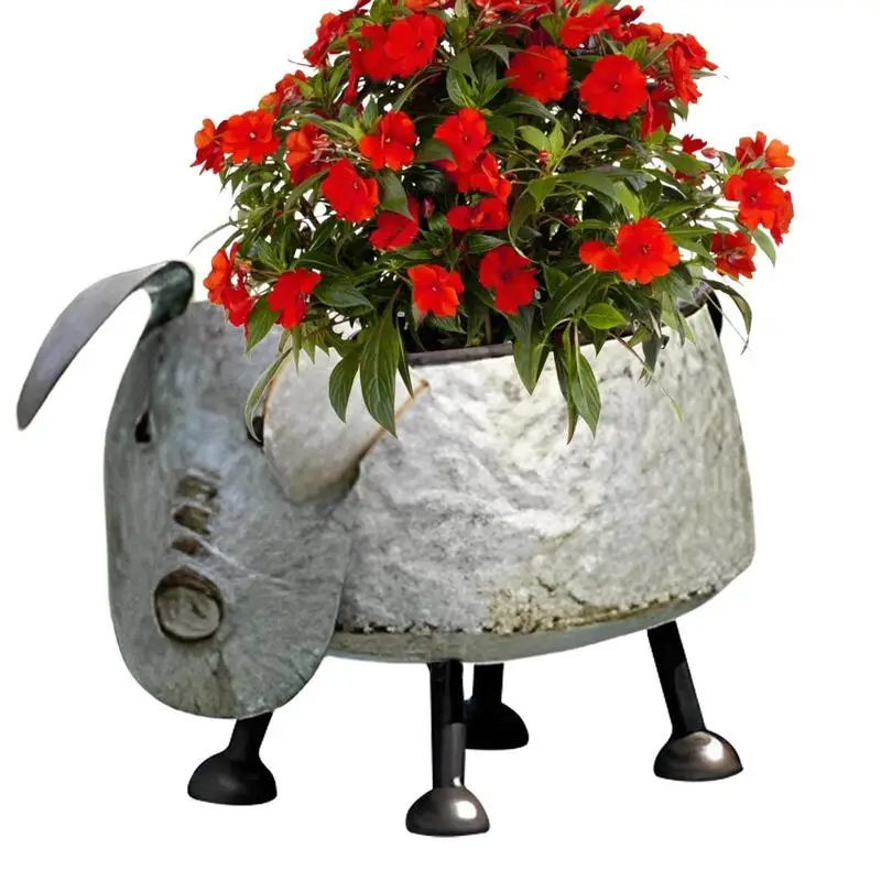 

Creative Animal Shaped Flower Planter Metal Pet Dog Potted Garden Yard Decor Plant Container Holder For Outdoor Indoor Plants