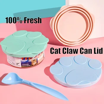 3 In 1 Reusable Silicone Dog Cat Canned Lid Portable Food Sealer Spoon Pet Food Cover Fresh Tin Cover Cans Cap Pet Accessories 1