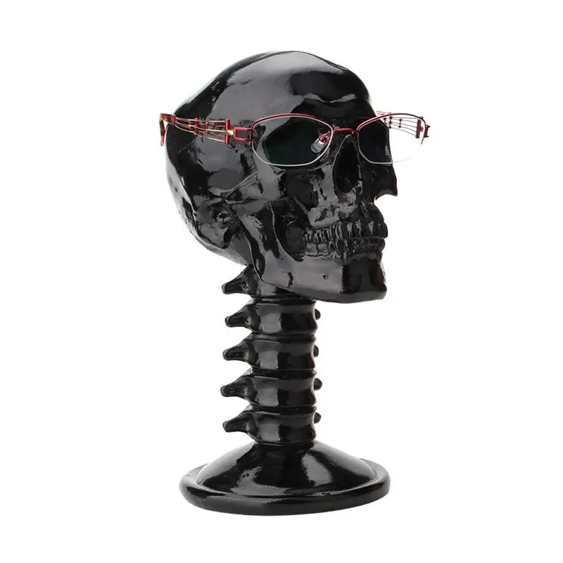 

Black Helmet Stand Motorcycle Helmet Rack Ghost Helmet Black Skull With Spine Desk Ornament Ghost Skull Helmet Holder