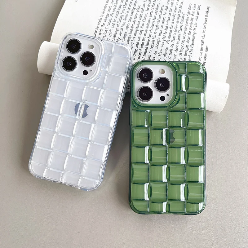

Gorgeous Novel Geometry Braid Soft Silicone Phone Case For IPhone 14 12 11 13 Pro Max X XR 7 8 Plus SE Transparent Back Cover