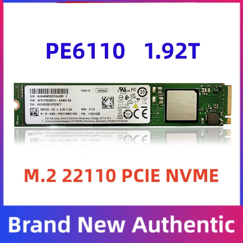 New Original PE3110 PE4010 PE6010 960G PE6110 1.92T NVME M. 2 PCIE 22110 Solid State Drive SSD For SK hynix Enterprise Class