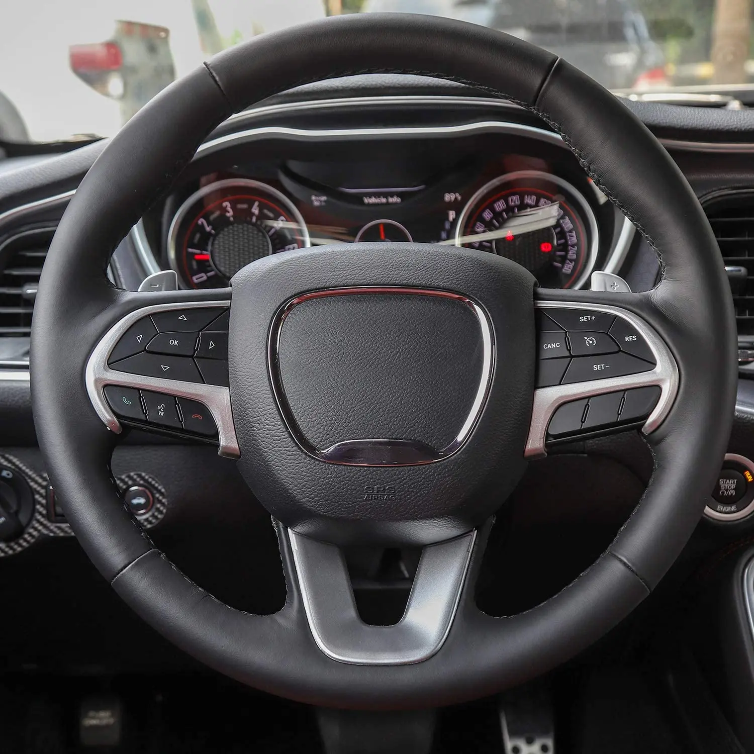 Steering Wheel Cover Trim Accessories Decor Kit for Dodge Challenger Charger Jeep Grand Cherokee 2015-2021 Silver | Автомобили и