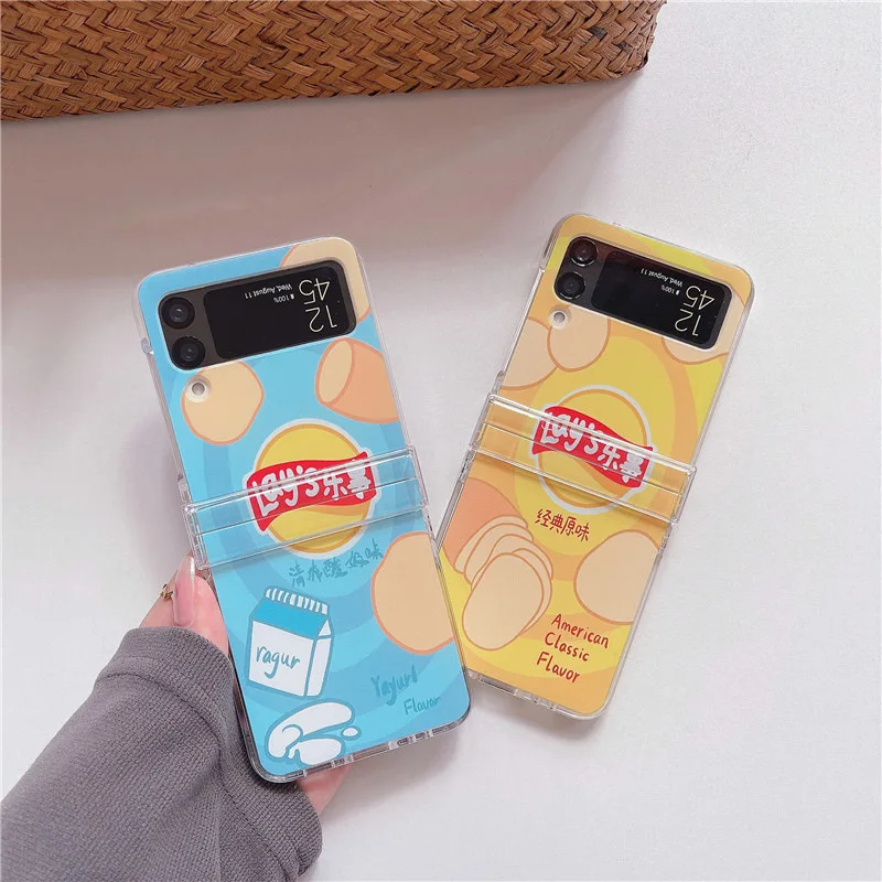 

Delicious Creative Potato Chips Phone Case for Samsung Galaxy Z Flip 3 Z Flip 4 Hard PC Back Cover for ZFlip3 ZFlip4 Case Shell