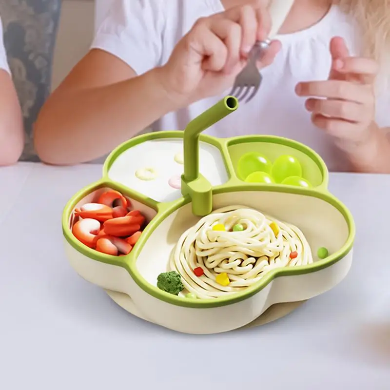 Тарелки для малышей с разделенными всасыванием силиконовые тарелки