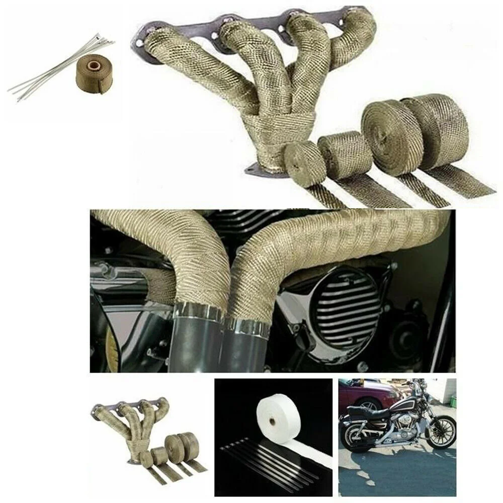 

Thermal Exhaust Manifolds Wraps 5Pcs Motorcycles Virgin Fiberglass Parts