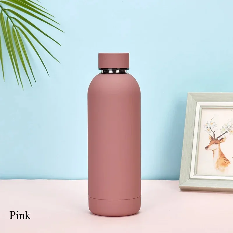 350/500/750 мл розовая бутылка из нержавеющей стали 304 с маленьким горлышком