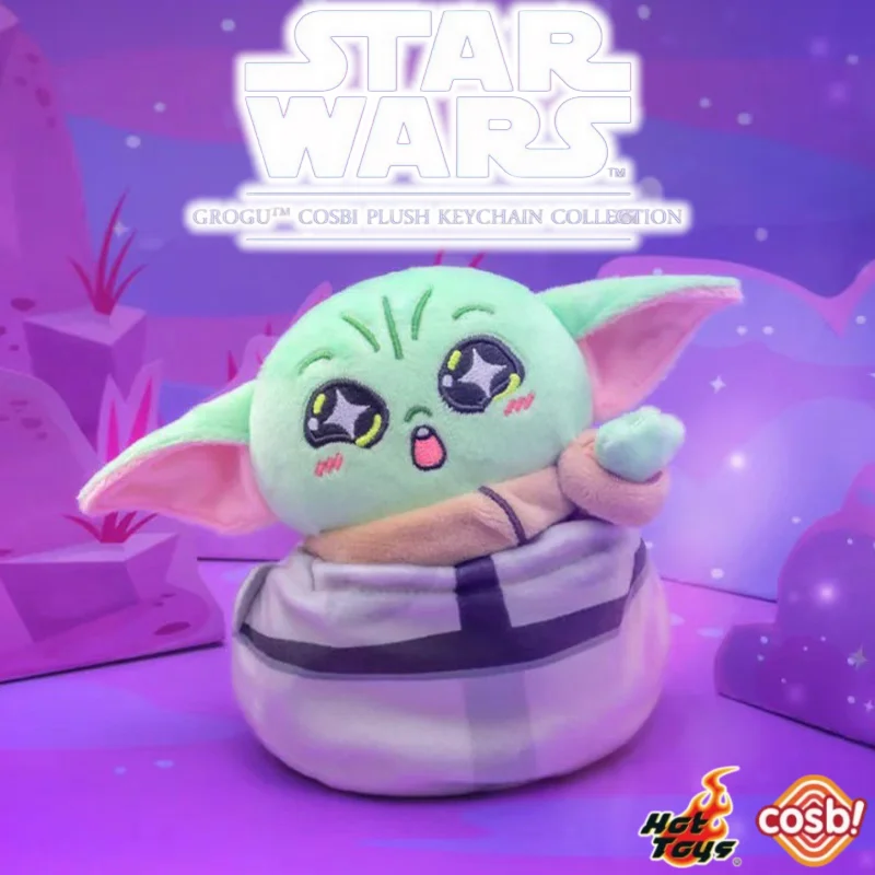 Фото Коллекционная плюшевая подвеска Hot Toys Star Wars Grogu Cosbi в слепой коробке, модный декор, подарок на день рождения №1