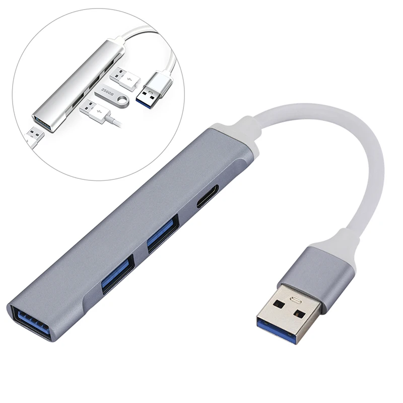 

USB C HUB 3.0 Type C 3.1 4 Port Multi Splitter Adapter OTG For Lenovo Xiaomi Macbook Pro 13 15 Air Pro PC Computer Accessories