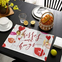 valentines day placemats for dining table lip linen table mats for kitchen table mat no skid insulation placemat washable