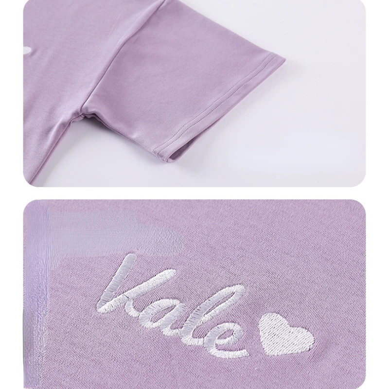 Pajamas Couple Summer Pure Cotton Thin Shortsleeved Trousers Simple and Casual Home Suit with Round Neck Comfortable Leisurewear