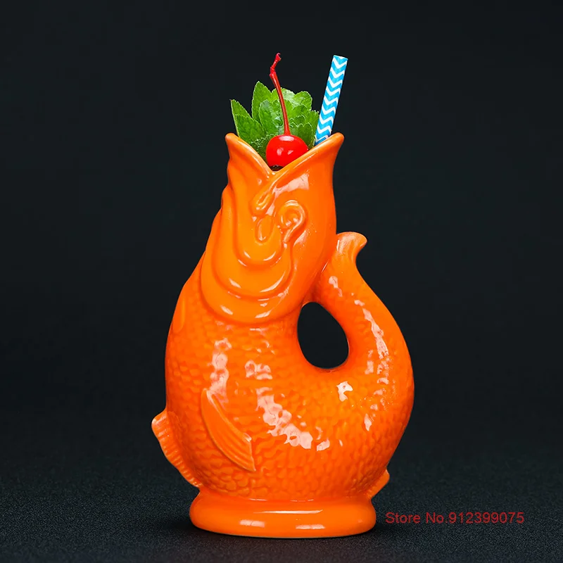 

Bar 3D Fish Modeling Tiki Mug Fancy Hawaii Ceramics Cocktail Glass Bartender Special Drink Wine Tumbler Juice Milky Beverage Cup
