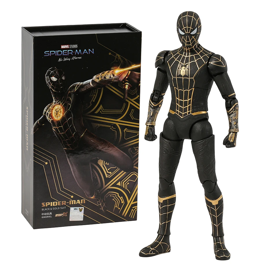 

ZD Toys Spiderman No Way Home Black & Gold Suit 7" Action Figure Collectible Model Toy