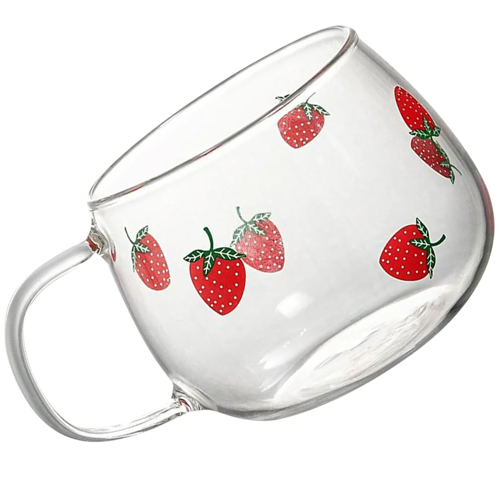 

Coffee Mug Cup Mugs Cups Clear Tea Espresso Hot Beverage Water Flower Handles Kitchen Strawberry Drinking Chocolate Breakfast