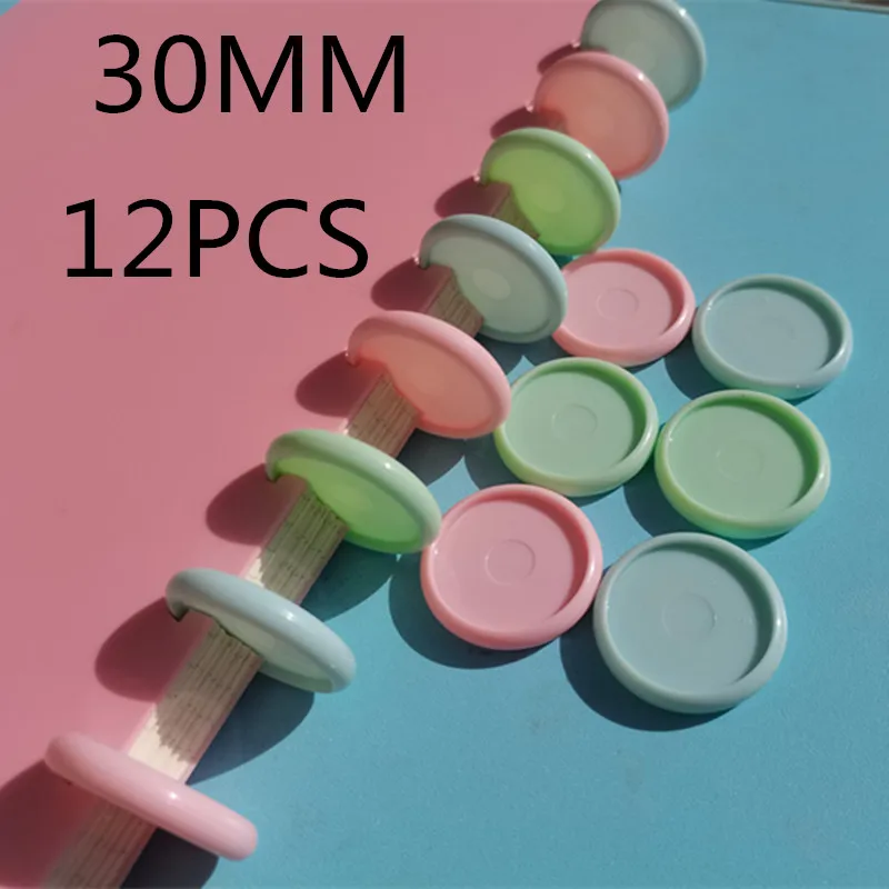 

Однотонное пластиковое кольцо для блокнота с отверстиями в виде грибов, 12 шт. 30 мм