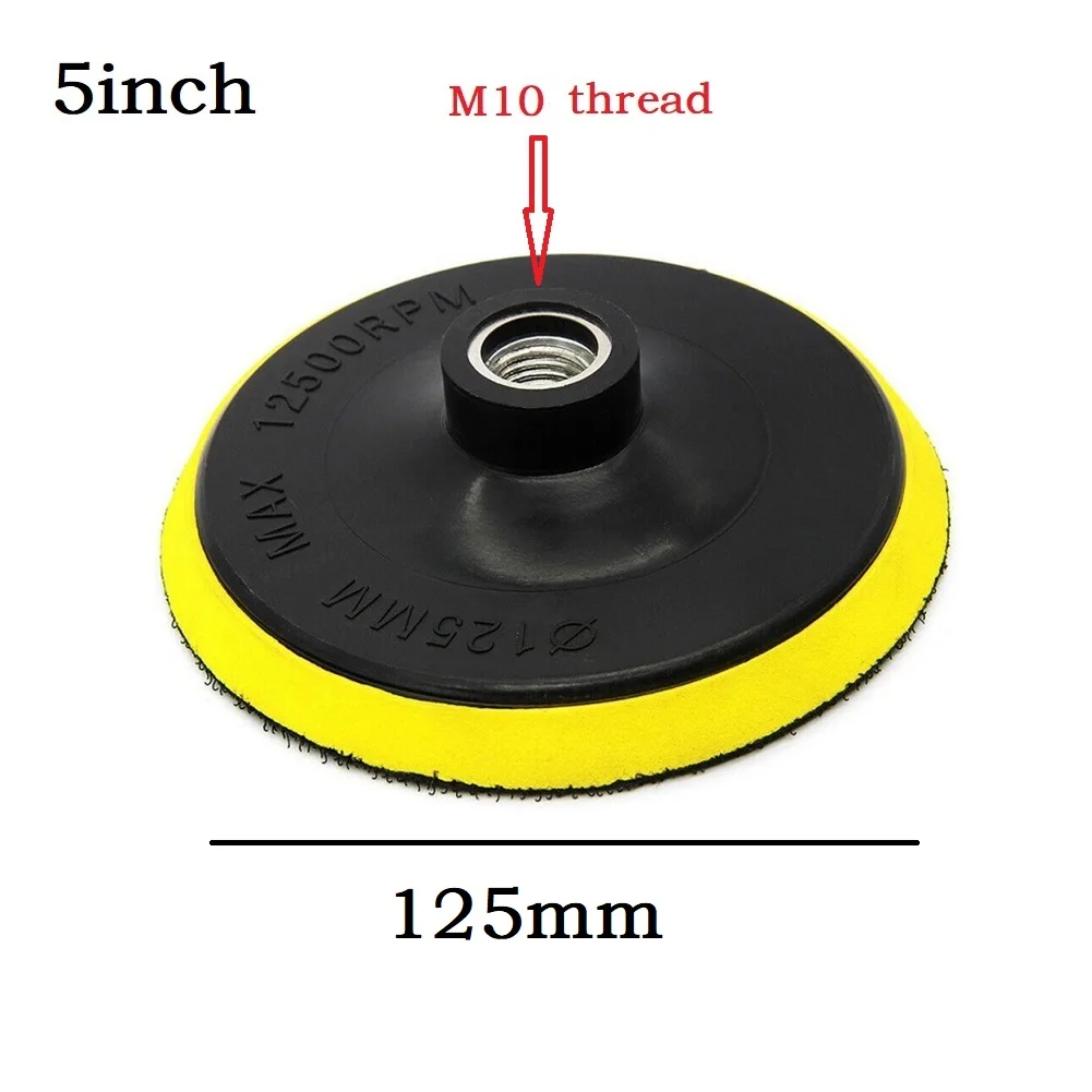 

5 Inch 125mm Sanding Backing Pads M10/M14 Drill Adapter Hook And Loop Buffing Wheel Abrasive Sanding Disc For Power Sander Tools