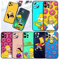 anime the simpsons family for apple iphone 13 12 mini 11 xs pro max x xr 8 7 6 plus se 2020 5 capa black soft tpu phone case