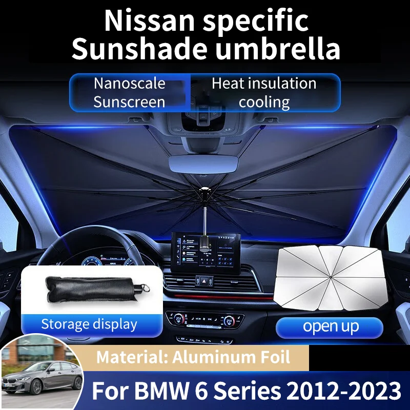 

for BMW 6 Series F12 F13 G32 2012~2023 Aluminum Foil Car Front Window Sunshade Covers Sun Shade Protector Parasol Accessories