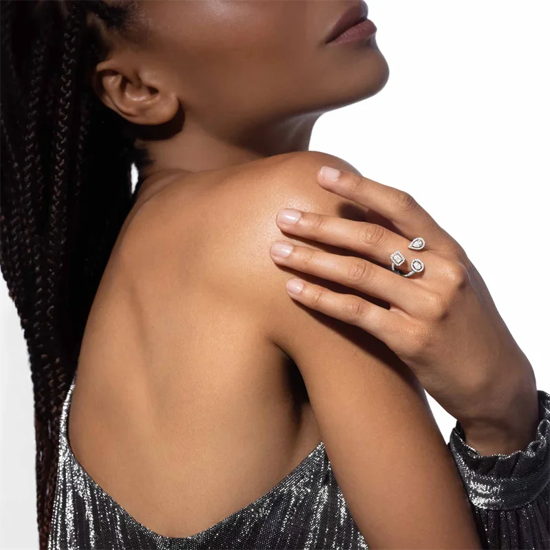 Высококачественные роскошные открытые кольца серии MY TWIN с геометрическим