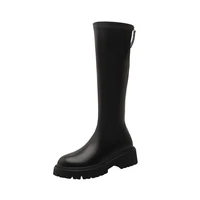 rmk owews high quality long tube womens boots rear zipper mid tube boots thick sole rider boots women shoes tops black