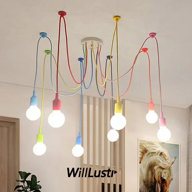 Люстра из силикагеля разноцветная Подвесная лампа для отеля ресторана магазина