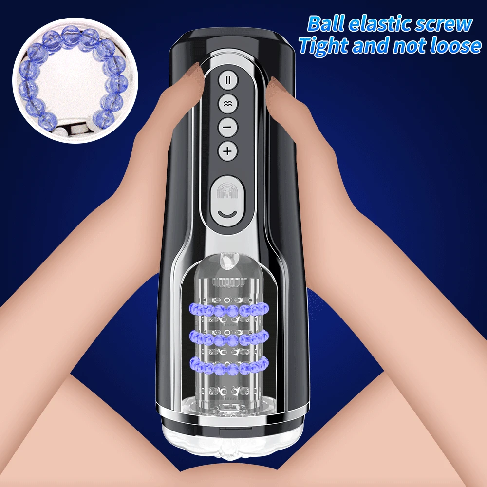 Automatic Telescopic Male Masturbator Cup Vibrator Silicone Real Vaginal Blowjob Masturbation Cup Erotic Sex Toys for Men 18+