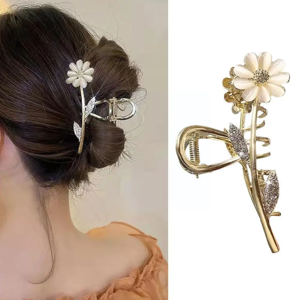 

Винтажные заколки с маргаритками, цветами, акулами, женские очаровательные Стразы, металлические заколки-крабы, аксессуары для волос, закол...