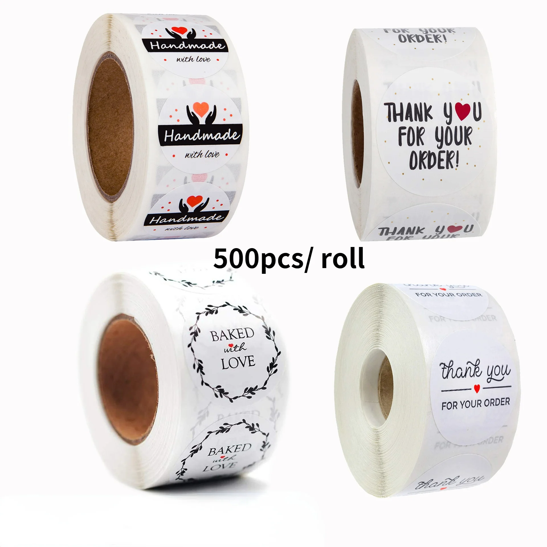 

500pcs/ roll of 1 Inch Seal Sticker Thank You Baking Crafts Wedding Decoration Sticker Label Stationery Kawaii Sticker Flakes