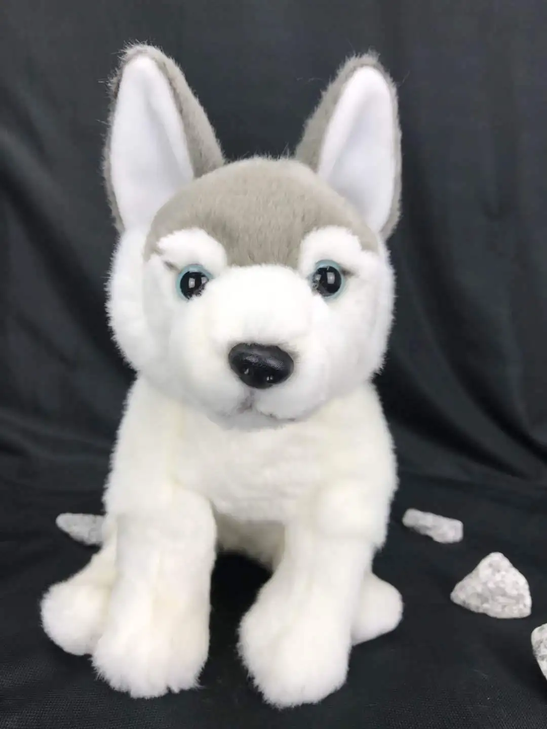 

cute squating husky dog toy high quality gray husky doll gift about 25cm