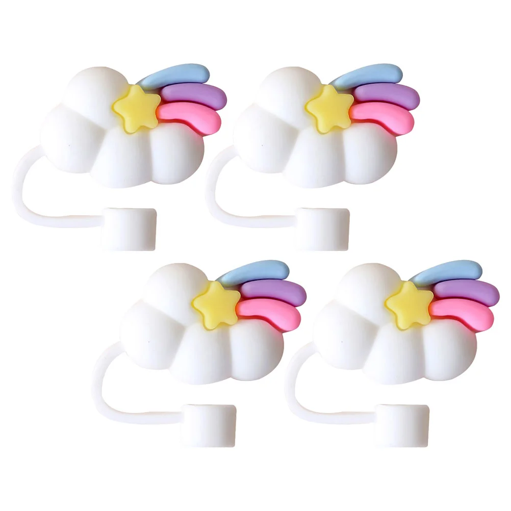 

Straw Reusable Straws Tips Cover Protector Cloud Covers End Silicone Cap Caps Drinking Topper Protectors Rainbow Plugs Plug Tip