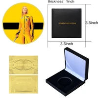 american movie kill bill gold coin with box certificate quentin tarantino movie series commemorative coin craft collectible gift