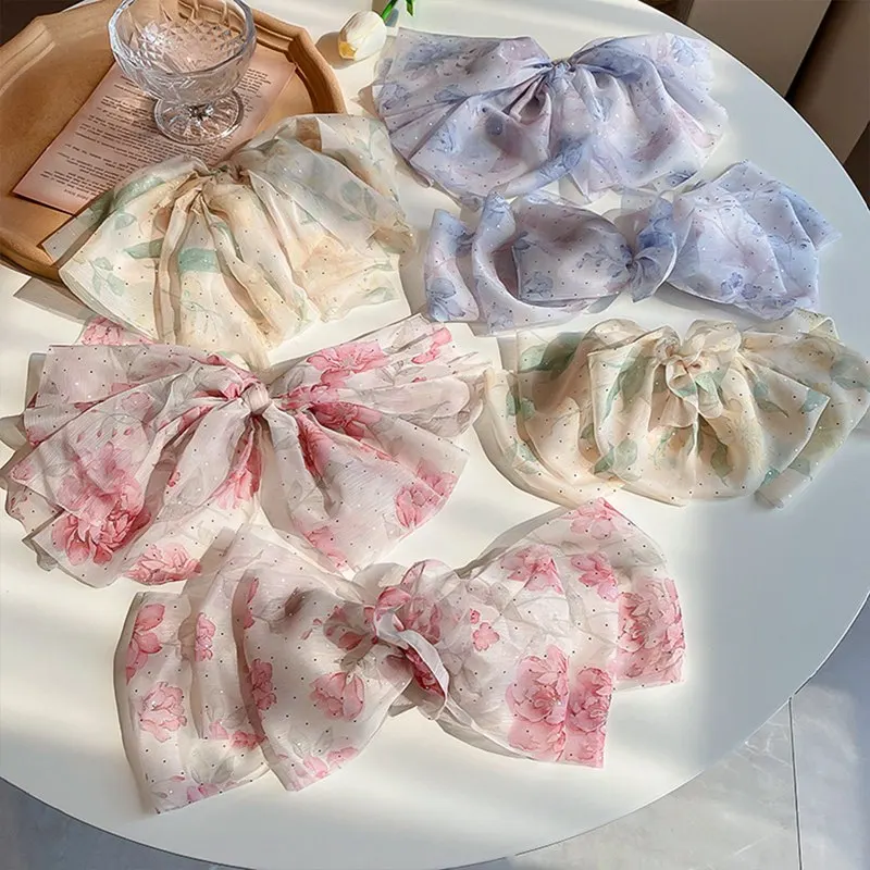 

Korean Headpiece Women Girls Hair Accessories Princess Barrette Hair Clip Oversized Ribbon Bow Hairpins Hair Pins for Women