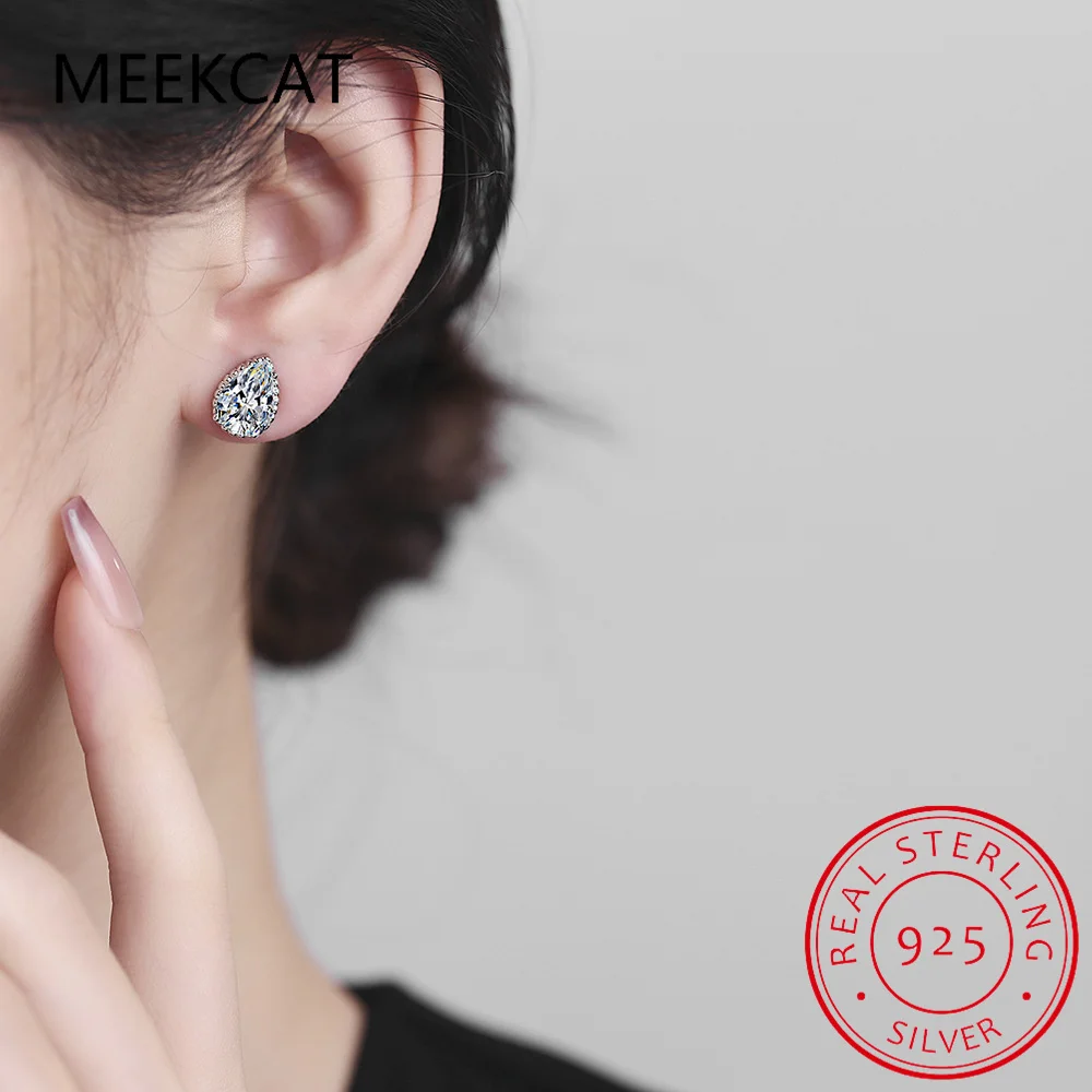 Серьги-гвоздики из стерлингового серебра 925 пробы с натуральным фиолетовым